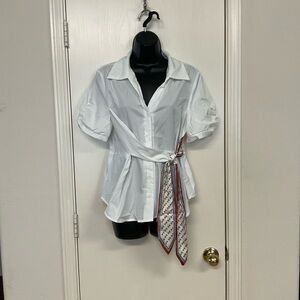 SHEIN Elegant White Button-Up Women's Top